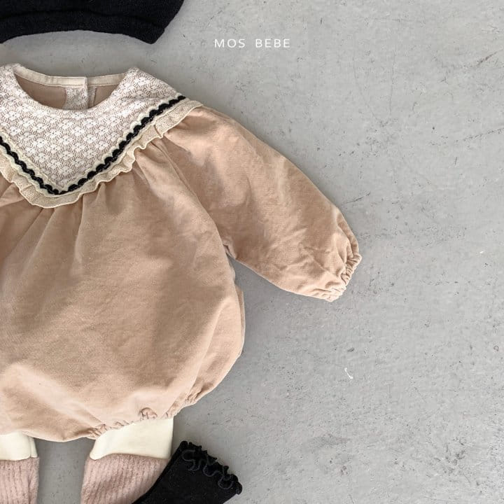 Mos Bebe - Korean Baby Fashion - #babygirlfashion - Latte Lace Body Suit - 5