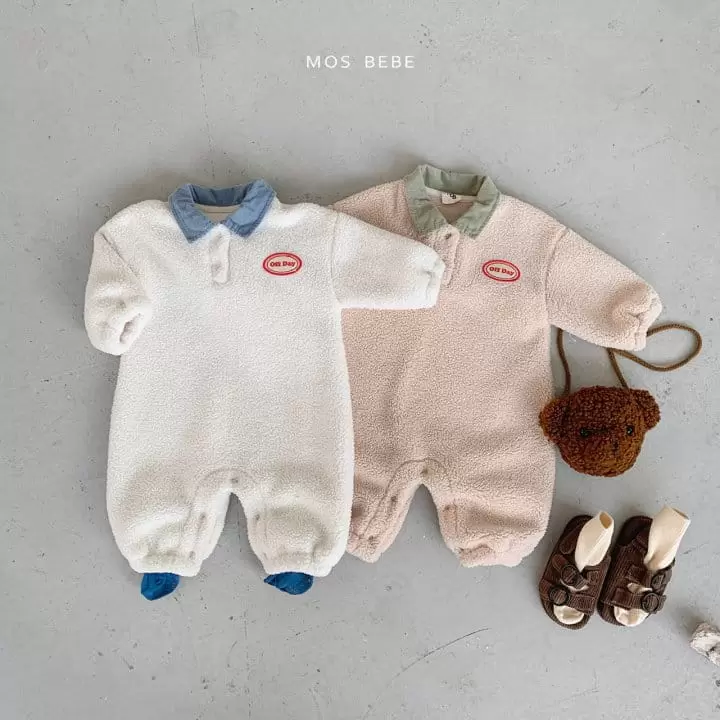 Mos Bebe - Korean Baby Fashion - #babylifestyle - Off Collar Body Suit - 8