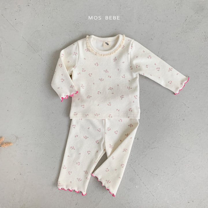 Mos Bebe - Korean Baby Fashion - #babyoninstagram - Merry Lace Top Bottom Set - 6