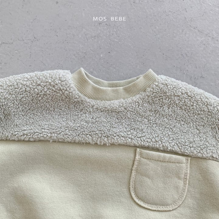 Mos Bebe - Korean Baby Fashion - #babyoutfit - Boa Color Sweatshirt - 5