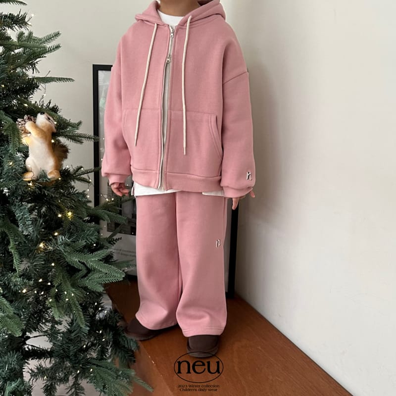 Neu - Korean Children Fashion - #childofig - N Embroider Hoody Zip-Up - 8