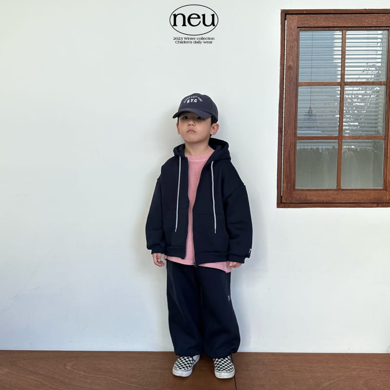 Neu - Korean Children Fashion - #minifashionista - N Embroider Hoody Zip-Up - 3