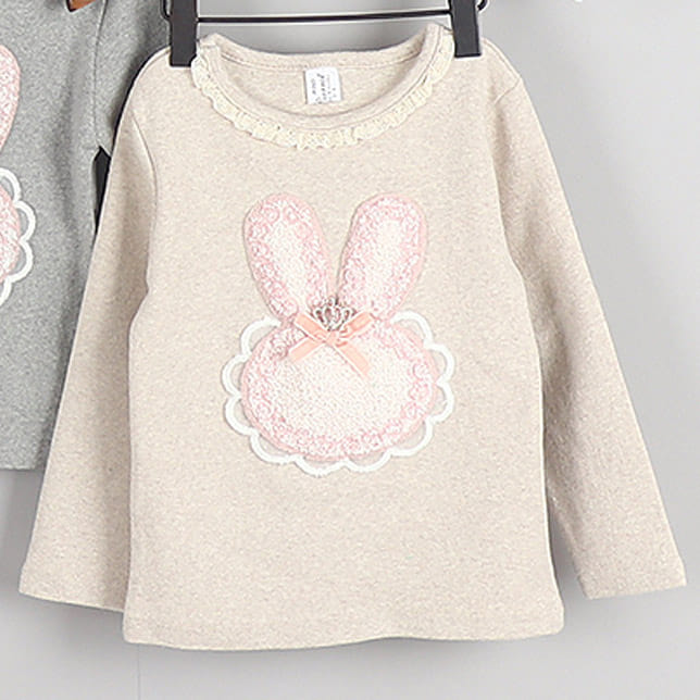 New Pierrot - Korean Children Fashion - #toddlerclothing - Rabbit Round Tee - 2