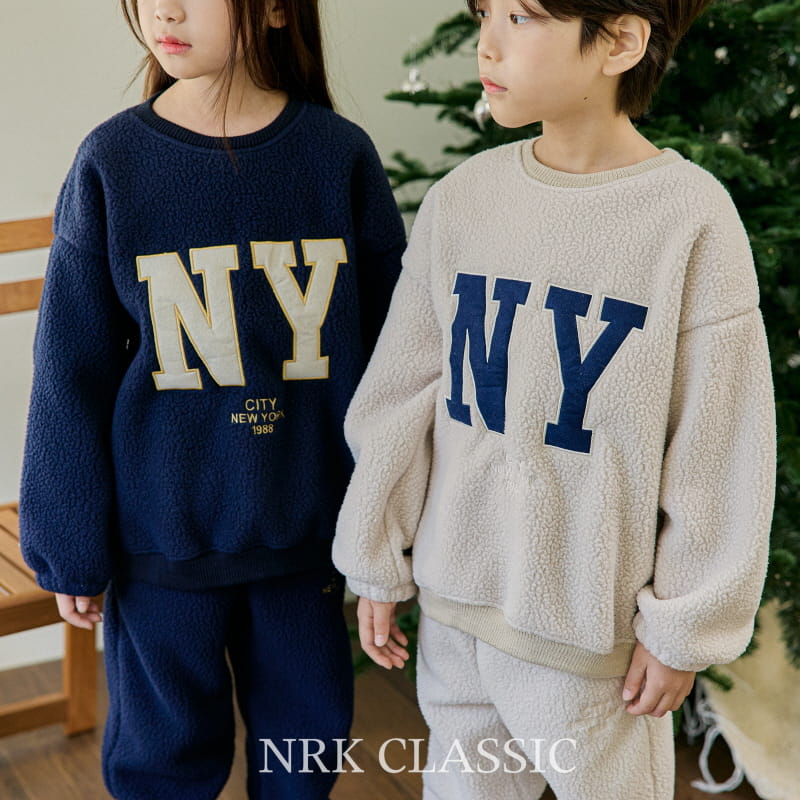 Nrk - Korean Children Fashion - #childofig - NY Fleece Top Bottom Set - 8