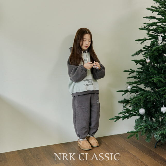 Nrk - Korean Children Fashion - #prettylittlegirls - Color Hoody Top Bottom Set - 2