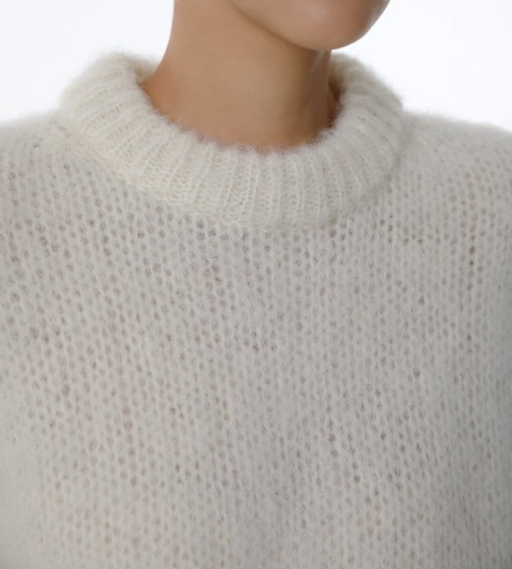 Paper Moon - Korean Women Fashion - #momslook - brushed hair alpaca kid balloon knit top - 3