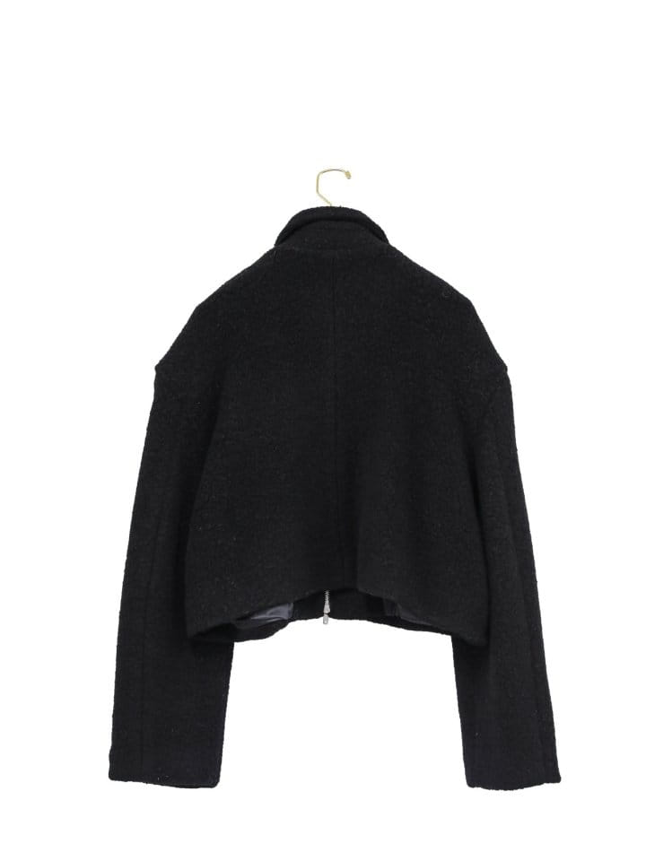 Paper Moon - Korean Women Fashion - #momslook - Bouclé alpaca blend wool cropped two way zipped jacket - 6