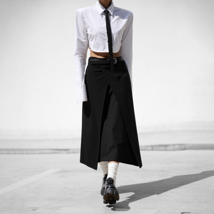 Paper Moon - Korean Women Fashion - #momslook - classic wrap midi flared skirt - 2