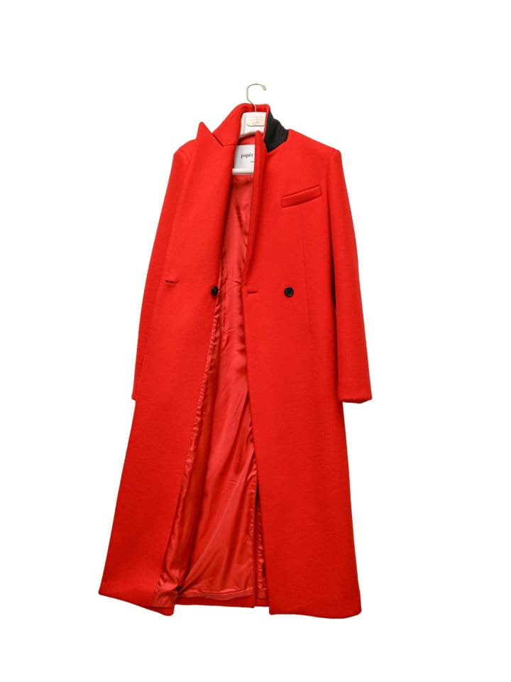 Paper Moon - Korean Women Fashion - #momslook - virgin 100 % wool peak lapel tailored maxi coat - 8