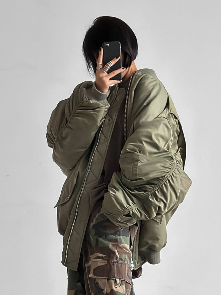 Paper Moon - Korean Women Fashion - #momslook - super oversized two way zipper MA - 1 bomber jacket