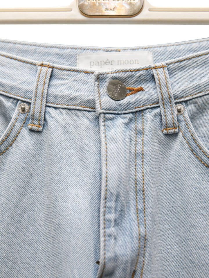 Paper Moon - Korean Women Fashion - #momslook - iced blue wide leg flared denim jeans - 6