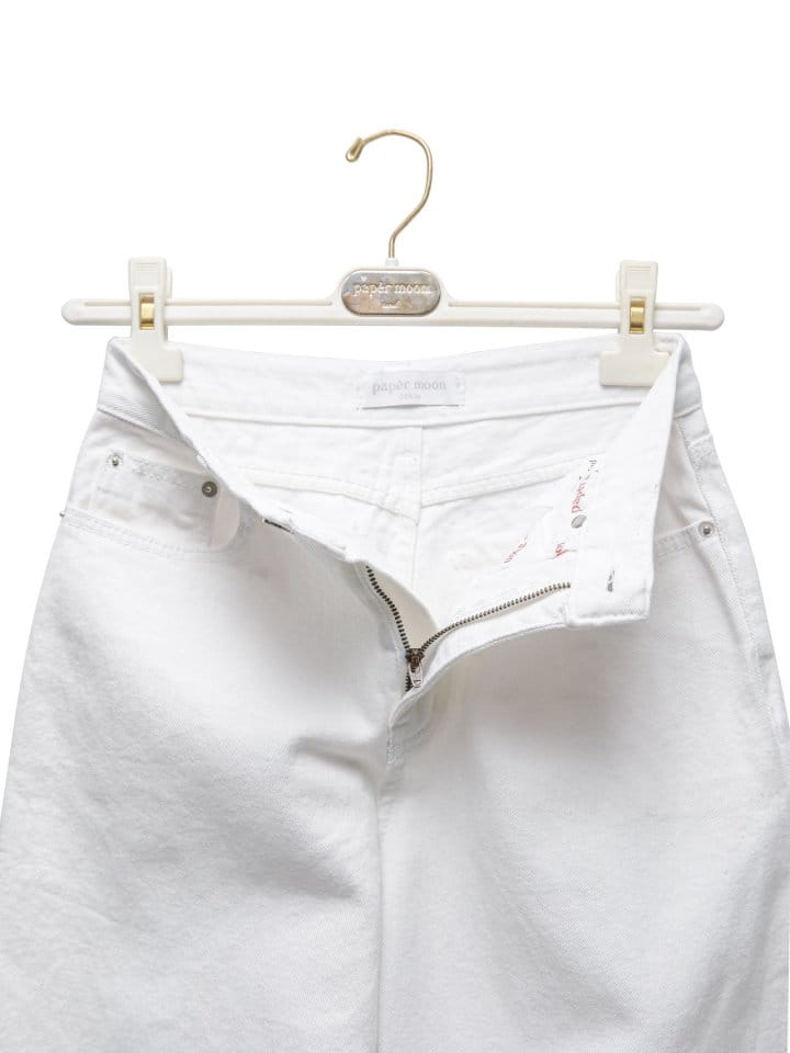 Paper Moon - Korean Women Fashion - #momslook - high rise wide leg white denim pants - 11
