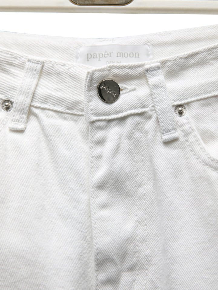 Paper Moon - Korean Women Fashion - #momslook - high rise wide leg white denim pants - 7