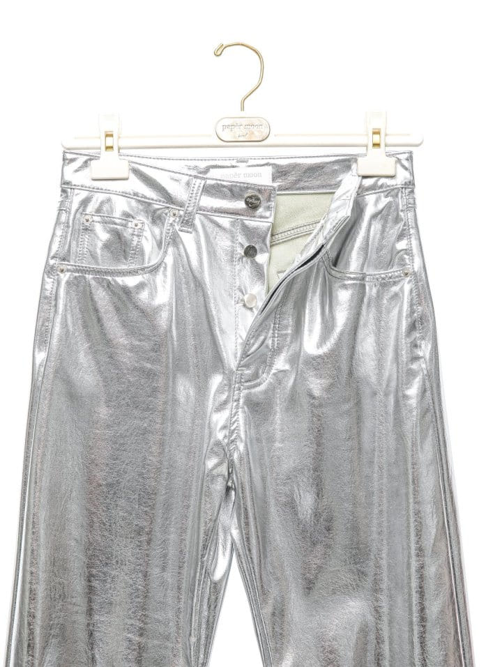 Paper Moon - Korean Women Fashion - #momslook - Patent Vegan L Coated Straight Pants  - 7