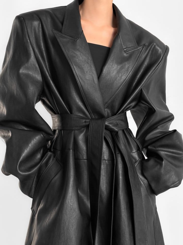 Paper Moon - Korean Women Fashion - #momslook -  Oversized Vegan L Robe Maxi Coat  - 2