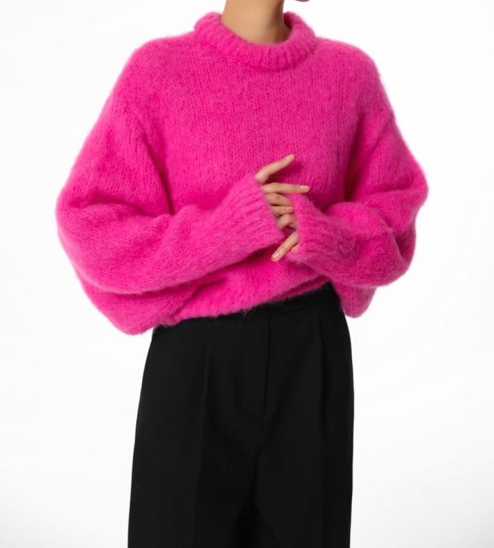 Paper Moon - Korean Women Fashion - #pursuepretty - brushed hair alpaca kid balloon knit top - 3