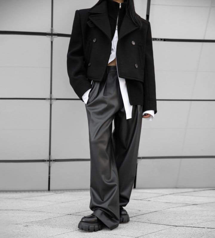 Paper Moon - Korean Women Fashion - #restrostyle -  Classic Heavy W Cropped Pea Coat  - 5