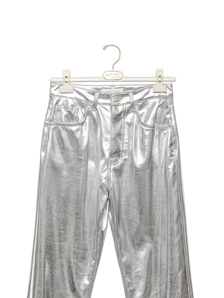 Paper Moon - Korean Women Fashion - #thatsdarling - Patent Vegan L Coated Straight Pants  - 5