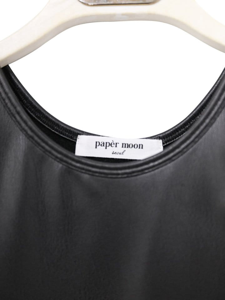 Paper Moon - Korean Women Fashion - #thelittlethings - vegan leather cropped tank sleeveless top - 5