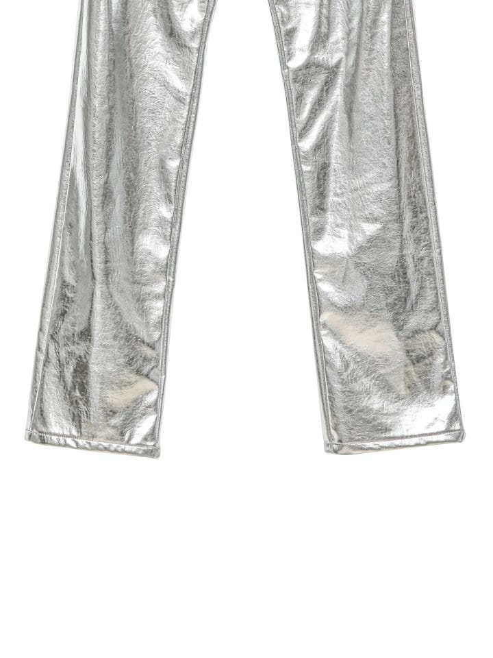 Paper Moon - Korean Women Fashion - #thelittlethings - Patent Vegan L Coated Straight Pants  - 6
