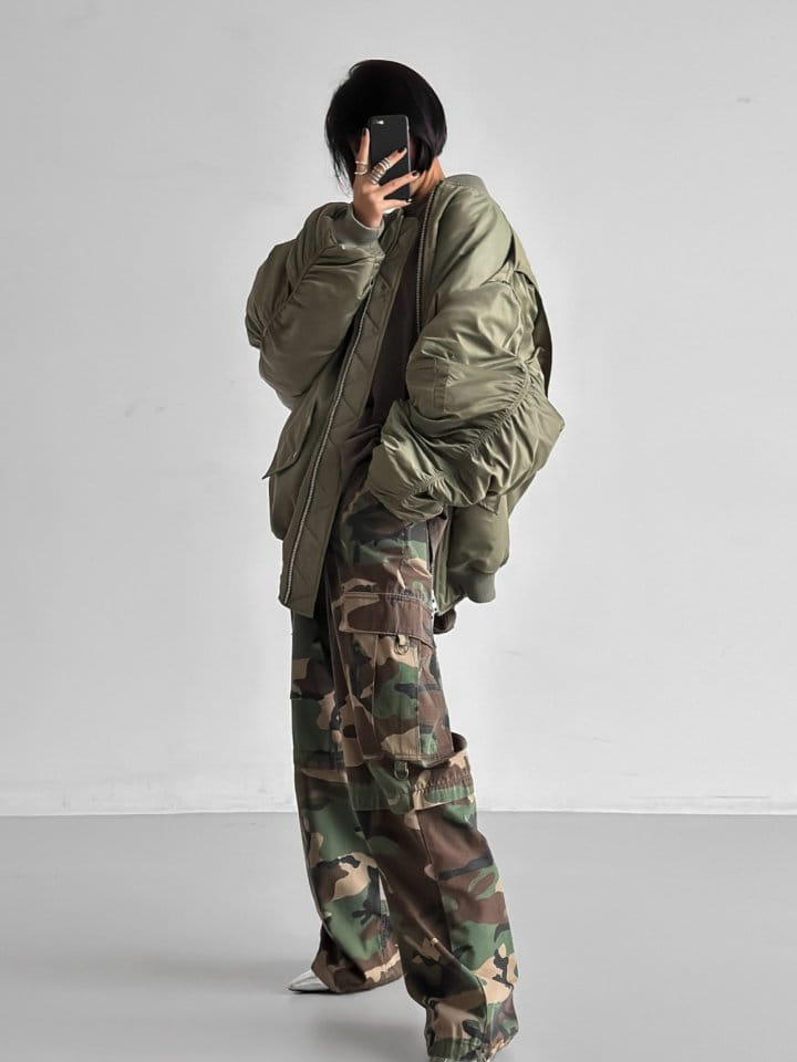 Paper Moon - Korean Women Fashion - #vintageinspired - super oversized two way zipper MA - 1 bomber jacket - 3