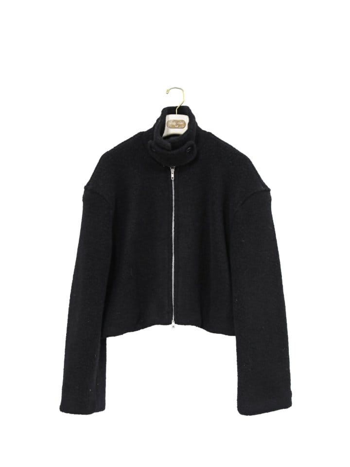 Paper Moon - Korean Women Fashion - #womensfashion - Bouclé alpaca blend wool cropped two way zipped jacket - 5