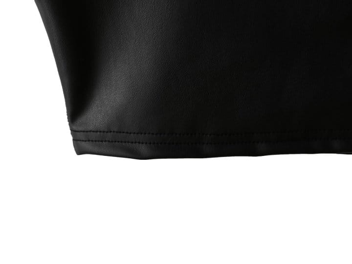 Paper Moon - Korean Women Fashion - #womensfashion - vegan leather cropped sleeveless tank top - 8