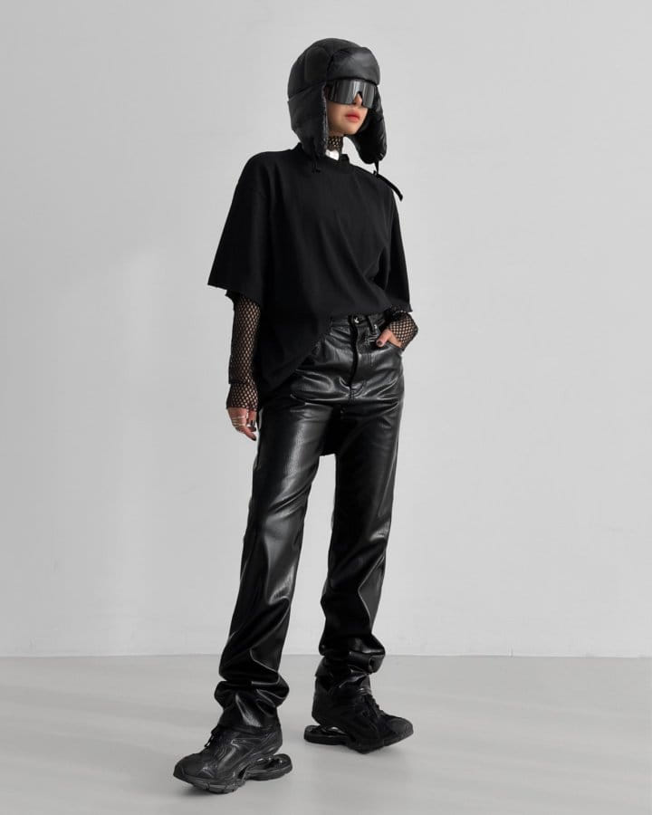 Paper Moon - Korean Women Fashion - #womensfashion - patent vegan leather coated straight pants - 2