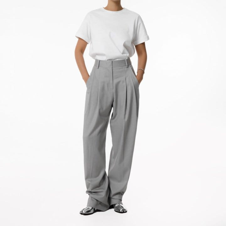 Paper Moon - Korean Women Fashion - #momslook - Soft Touch Pin Tuck Wide Trousers  - 4