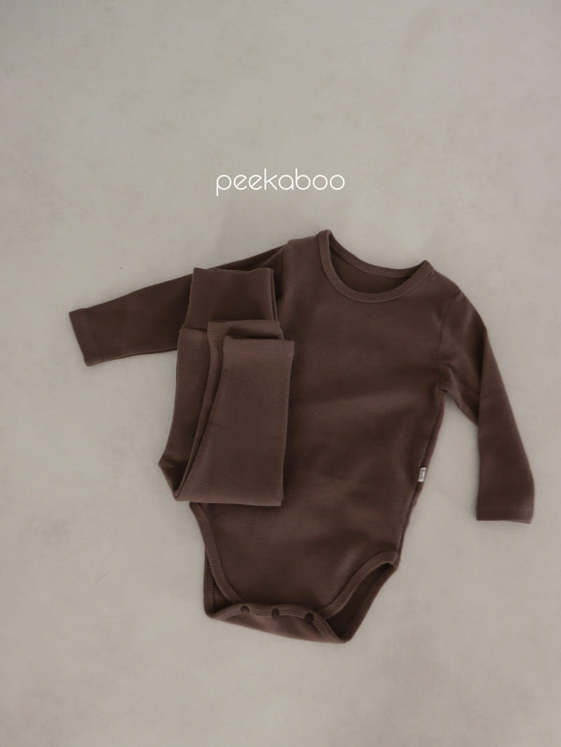 Peekaboo - Korean Baby Fashion - #babygirlfashion - Thick Winter Body Suit Set - 6
