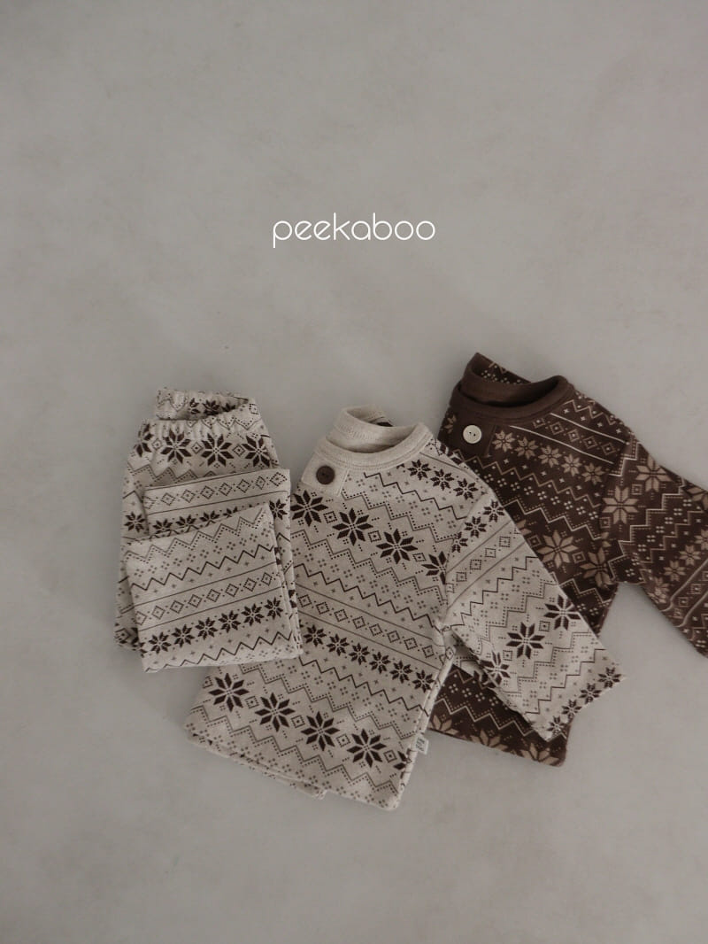 Peekaboo - Korean Baby Fashion - #smilingbaby - Thick Baby Easy Wear Top Bottom Set - 3