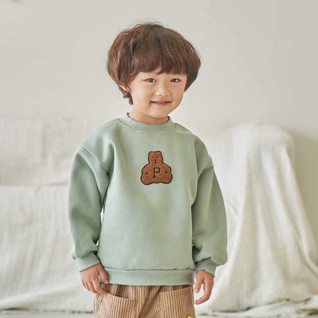 Pepper Mint - Korean Children Fashion - #Kfashion4kids - Bookle Bear Sweatshirt - 3