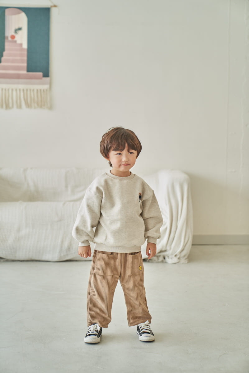 Pepper Mint - Korean Children Fashion - #Kfashion4kids - Fleece Bear Embroider Sweatshirt