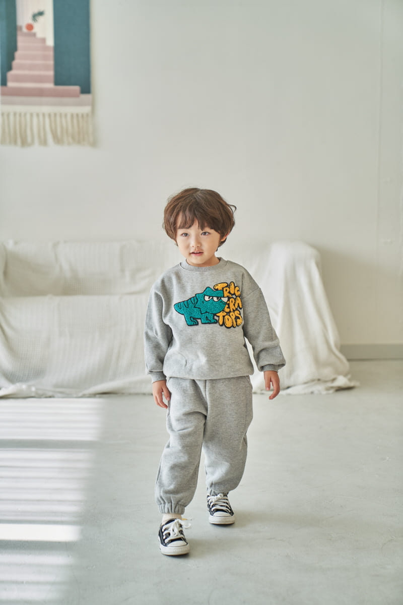 Pepper Mint - Korean Children Fashion - #childrensboutique - Three Horn Dino Sweatshirt - 9
