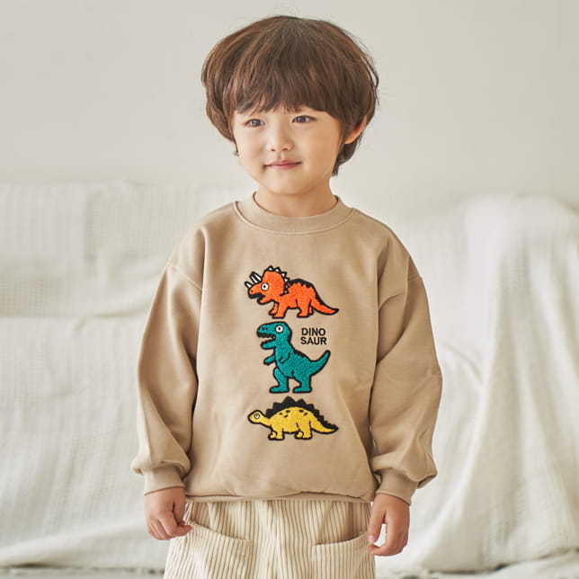 Pepper Mint - Korean Children Fashion - #designkidswear - Dino Friends Sweatshirt - 3