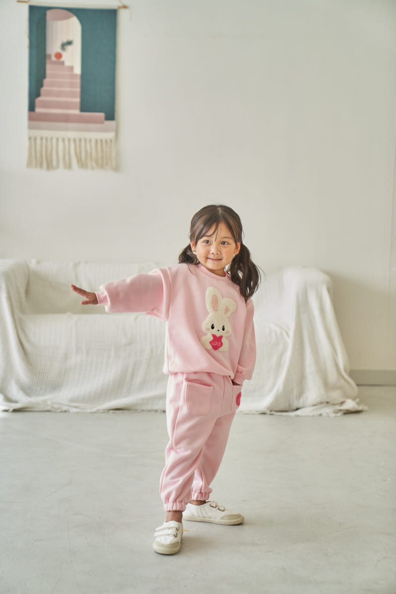 Pepper Mint - Korean Children Fashion - #designkidswear - Love Bunny Sweatshirt
