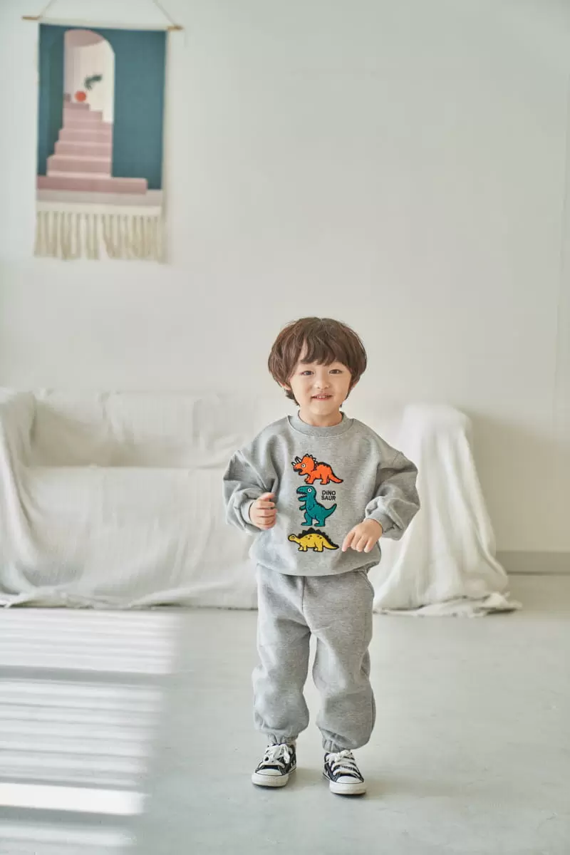 Pepper Mint - Korean Children Fashion - #designkidswear - Dino Friends Sweatshirt - 4