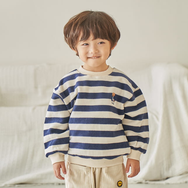 Pepper Mint - Korean Children Fashion - #discoveringself - ST P Bear Embroider Sweatshirt - 3