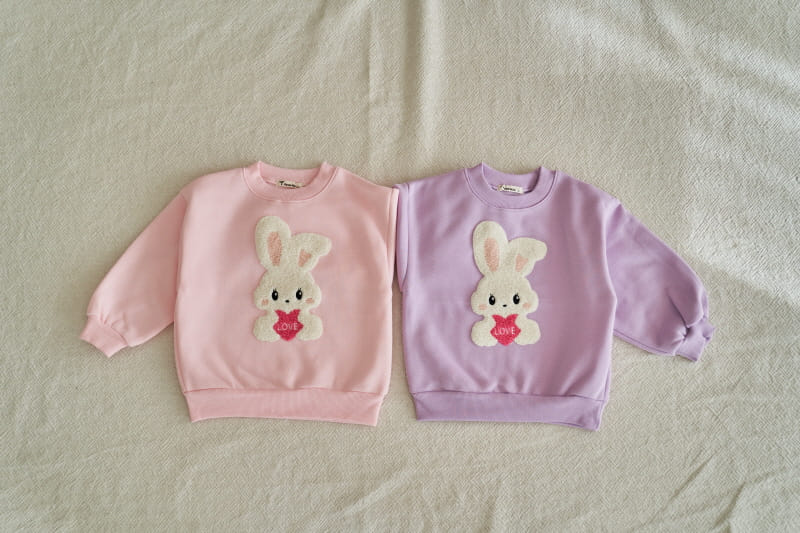Pepper Mint - Korean Children Fashion - #discoveringself - Love Bunny Sweatshirt - 2