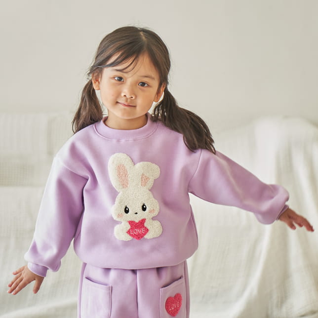 Pepper Mint - Korean Children Fashion - #fashionkids - Love Bunny Sweatshirt - 3