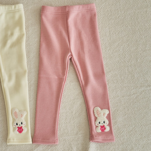 Pepper Mint - Korean Children Fashion - #kidsshorts - Love Bunny Leggings - 2