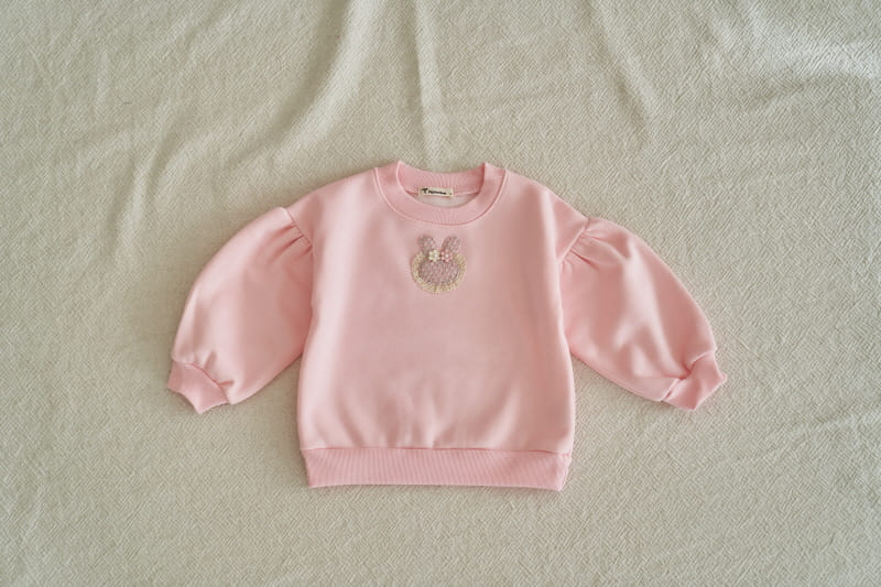 Pepper Mint - Korean Children Fashion - #kidsstore - Twinkle Bunny Shirring Sweatshirt - 2