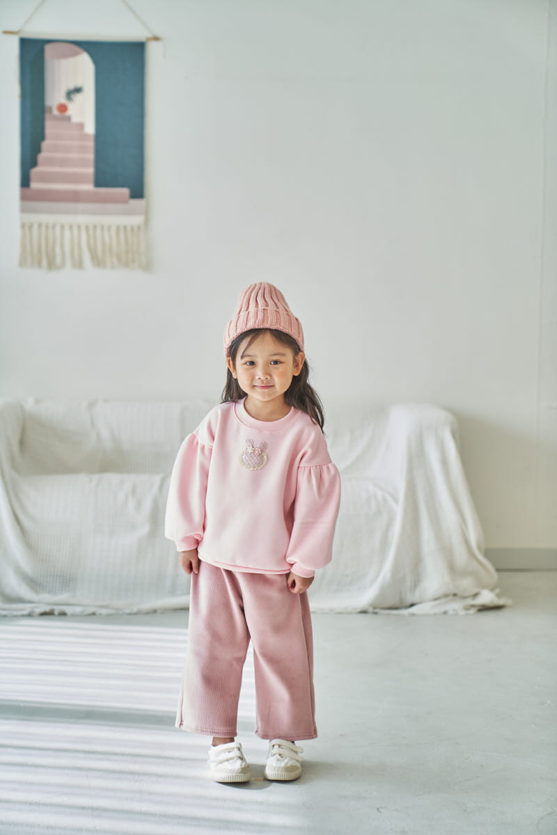Pepper Mint - Korean Children Fashion - #littlefashionista - Twinkle Bunny Shirring Sweatshirt - 5