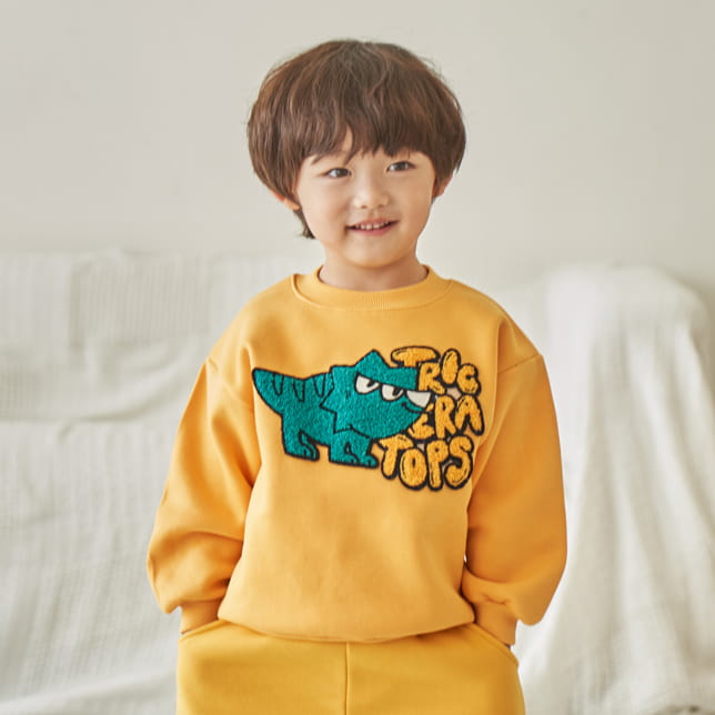 Pepper Mint - Korean Children Fashion - #littlefashionista - Three Horn Dino Sweatshirt - 3