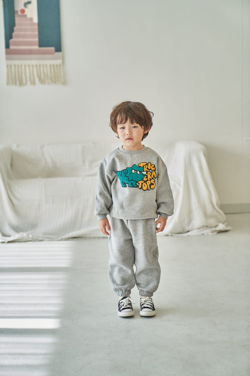Pepper Mint - Korean Children Fashion - #minifashionista - Three Horn Dino Sweatshirt - 5