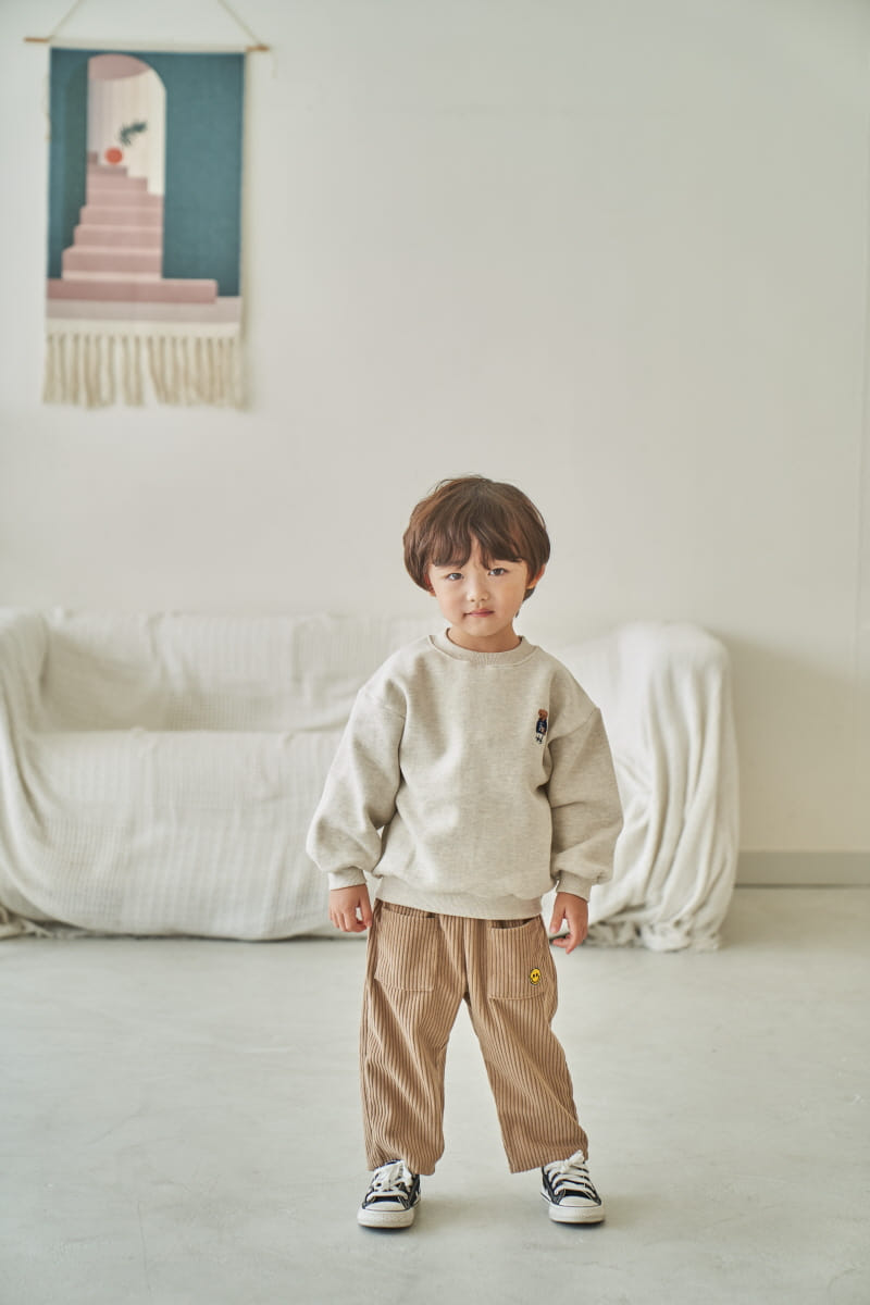 Pepper Mint - Korean Children Fashion - #magicofchildhood - Fleece Bear Embroider Sweatshirt - 4