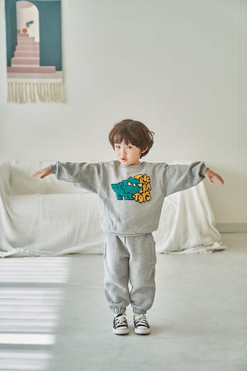 Pepper Mint - Korean Children Fashion - #prettylittlegirls - Three Horn Dino Sweatshirt - 6