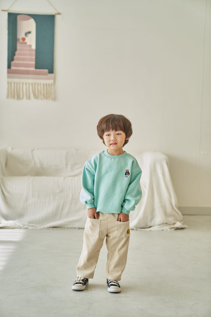 Pepper Mint - Korean Children Fashion - #prettylittlegirls - Fleece Bear Embroider Sweatshirt - 5