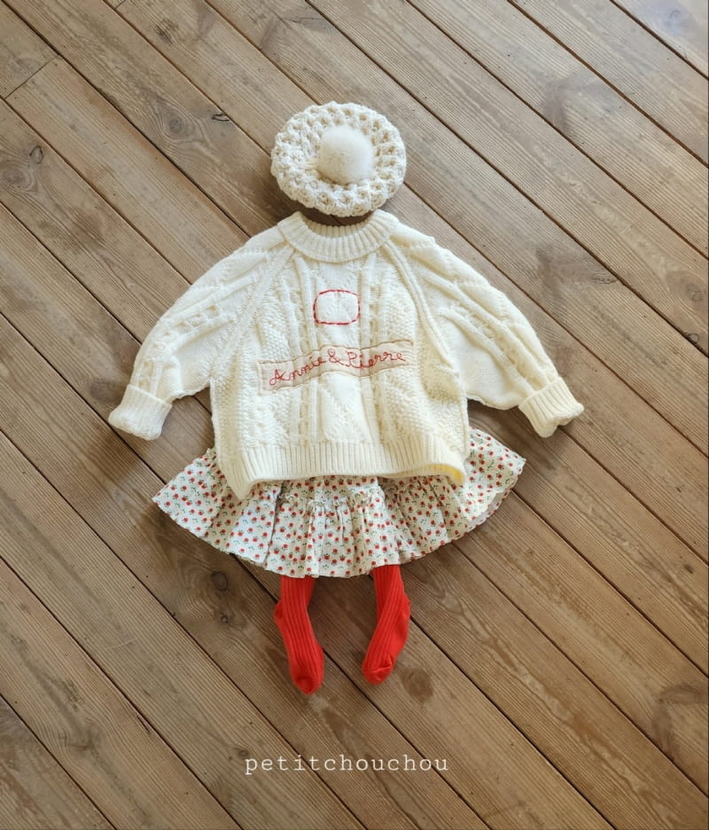 Petit chouchou - Korean Children Fashion - #littlefashionista - Applique Knit Tee - 2