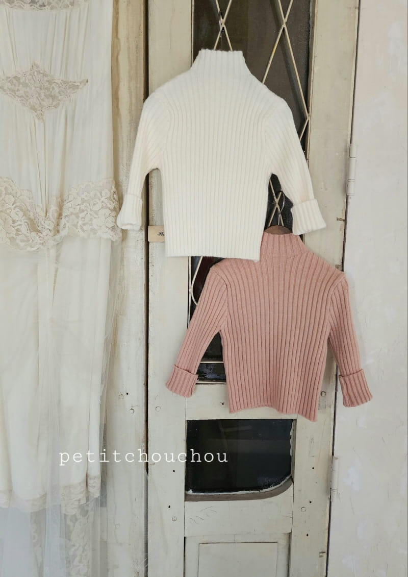Petit chouchou - Korean Children Fashion - #minifashionista - Rib Half Turtleneck Knit - 3